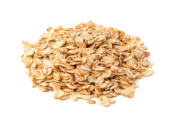 pile of oatmeal isolated on white background