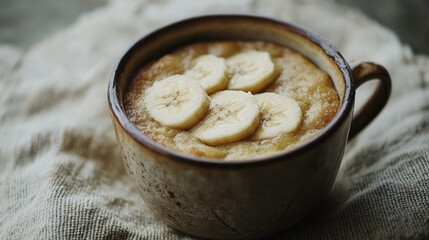 Banana cake in cup. Generative AI
