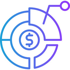 Obraz premium Asset Allocation line gradient icon