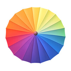 Circular rainbow gradient umbrella with a soft 3D look