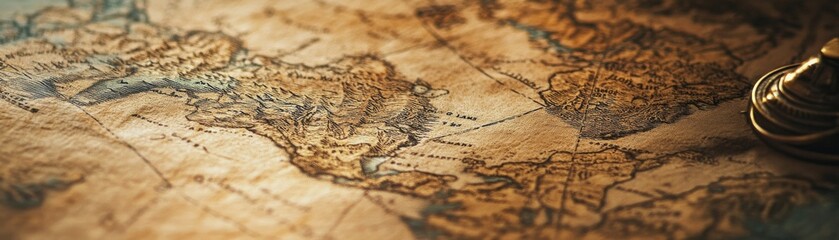Naklejka premium An antique map showcasing detailed coastlines and regions.