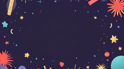 Fototapeta premium Colorful Space Theme Background Design With Stars