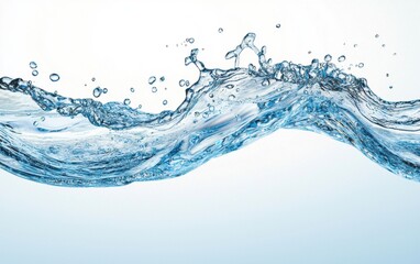 Transparent blue water bubbles rising with soft reflections and light diffusion on a clean background