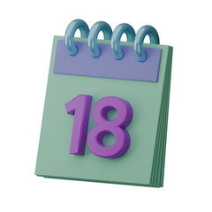 Calendar 3d icon, 18