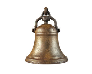 school bell made of metal, featuring rustic finish and classic design, symbolizing start and end of classes. Its vintage charm adds character to any setting