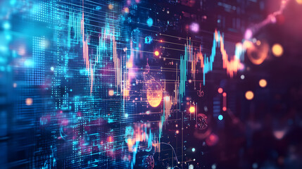 Dynamic 3D Concepts of Global Investing, Market Growth, and Business Innovation