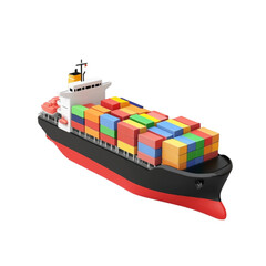 Cargo Ship with Colorful Containers Global Trade Transportation,
