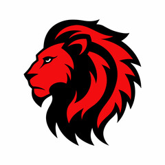 vector-silhouette-of--a-lion head red black vet (1)