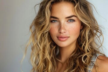 Fototapeta premium Woman uses a medical microneedle patch