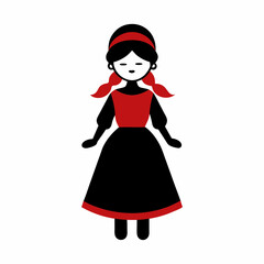 vector-silhouette-of-girl-doll-in-a-gypsy dress- l
