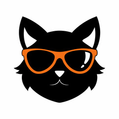 Vector-silhouette-of-cat-head wearing sunglasses (1)