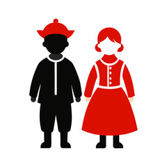 vector-silhouette-of-illustration-of-a-couple-dressed-
