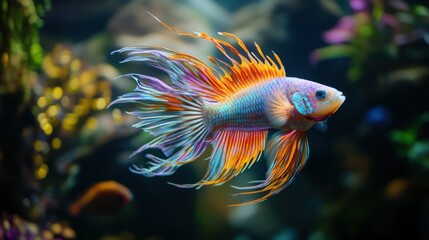 Cockatoo cichlid fish swimming. Generative AI