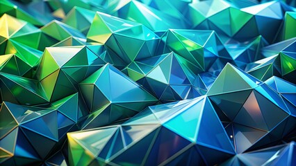 Obraz premium Abstract Blue Green Polygonal Background - Modern Geometric Design