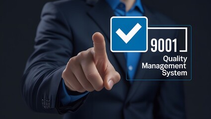 QMS, ISO 9001 Quality Management System concept. Certified and quality management of organizations, international standard organization certification.