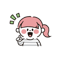 ポイントを教える女の子