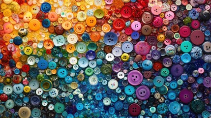 Colorful buttons, creative expression. Generative AI