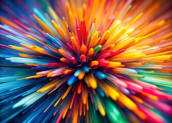 Obraz premium Abstract Colorful Explosion: Miniature Tilt-Shift Photography
