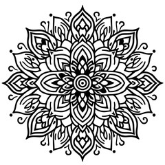 One line art mandala silhouette