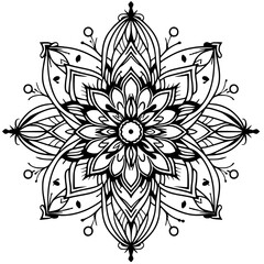 One line art mandala silhouette