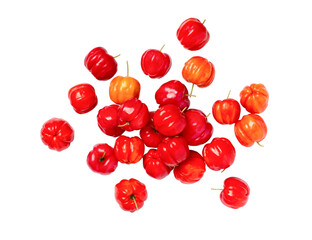 red cherry on a white background