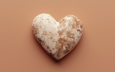 Fototapeta premium Saint Valentines Day and 8 march womans day heart on bright brown background