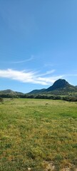 landscape with mountains and blue sky