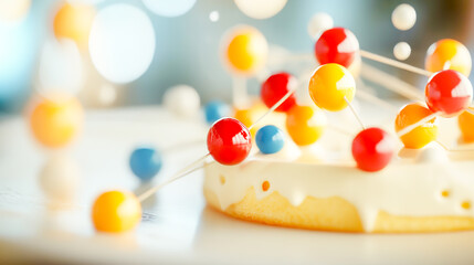 a molecular model, representing scientific concepts and structures, with a focus on atoms, bonds, and molecular interactions in a science background.