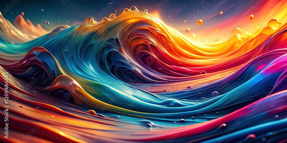 Poster abstract liquid waves: fluid background with copy space - perfect for design projects