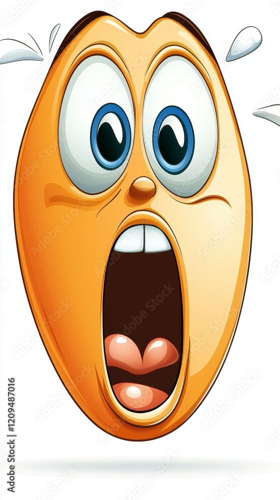 Poster surprised animated face expression digital art character design fun environment close-up emotions