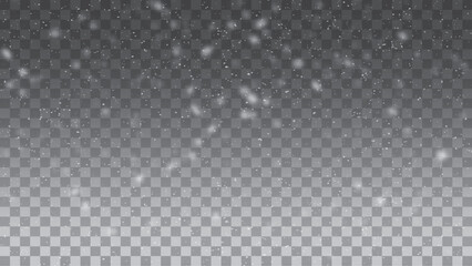 Falling Snow down On The Transparent Background. High quality vector art