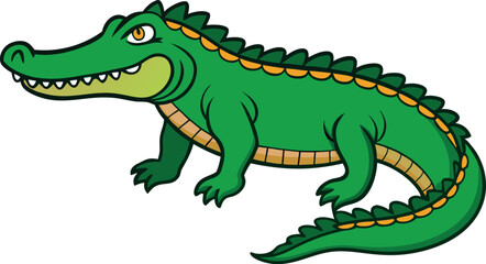Crocodile Animal isolated flat vector illustration 

