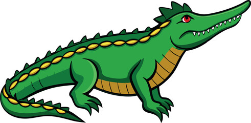 Crocodile Animal isolated flat vector illustration 
