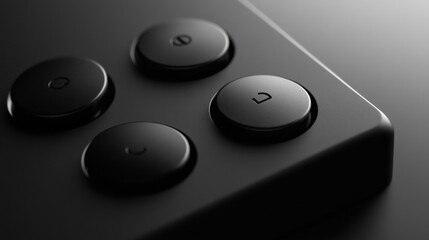 Fototapeta premium Close-up of Black Buttons on a Console