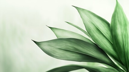 Obraz premium Elegant Green Leaves Nature Background