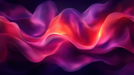 Obraz premium Abstract Purple Red Waves Flowing Dark Background