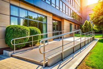 Accessible Entrance: Wheelchair Ramp at Building Entryway