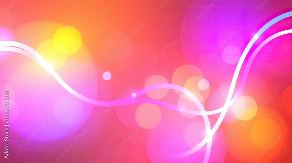 Poster vibrant spring backdrop featuring soft bokeh lights and flowing lines creating a cheerful atmosphere