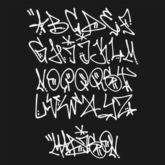 Graffiti Font, typography vector illustration