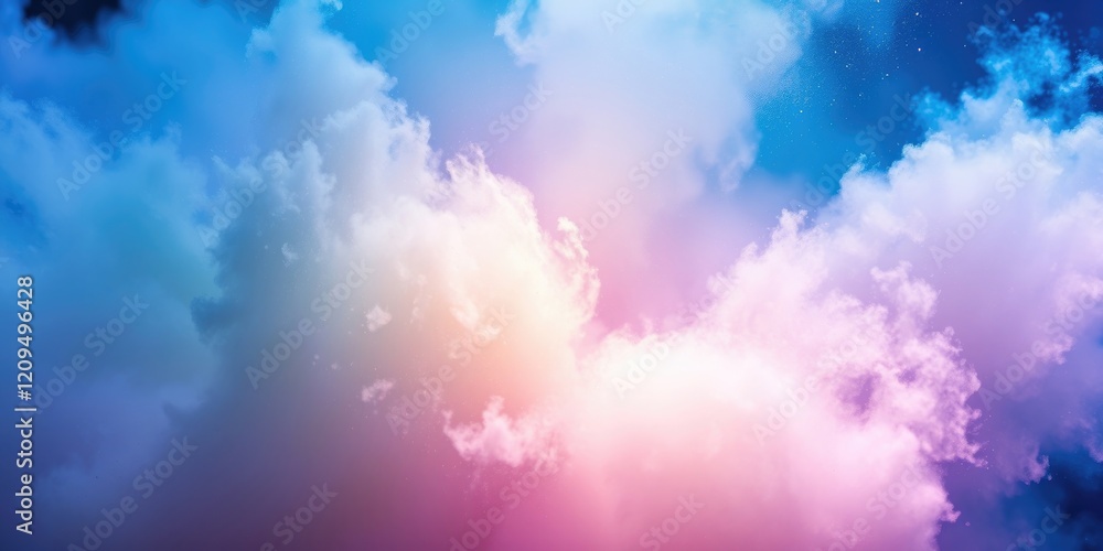 Poster vibrant spring backdrop featuring soft clouds blending pastel colors in a serene sky setting during 