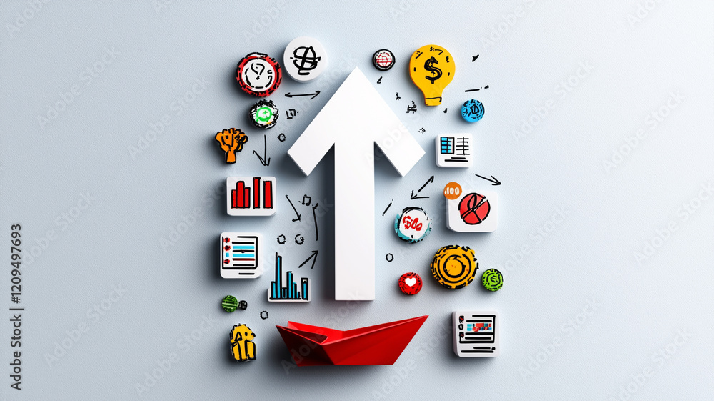 Poster ai generates business growth strategies data-driven insights digital marketing creative environment 