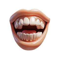 Naklejka premium Wide Open Smiling Mouth Happy Teeth Gums Lips