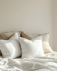 Relaxing Bedroom: White Pillows on Bed