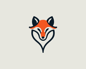 Fox Logo Design Vector Illustration.