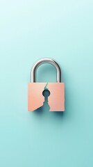 Naklejka premium Broken Padlock on Blue Background