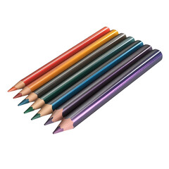 Fototapeta premium Colorful Pencils Arranged in a Row Creative Art Supplies,