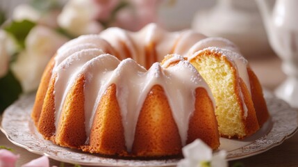 Marble cake, sweet icing. Generative AI