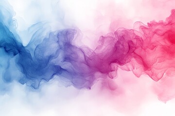 Obraz premium Soft watercolor pastel color background with white, pink, and blue hues, smooth watercolor texture ideal for design or creative projects.