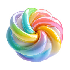 Obraz premium Rainbow swirl abstract art colorful design pastel colors 3D render,