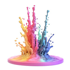 Rainbow paint splash vibrant colors liquid explosion artwork